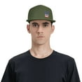 thumbnail image 6 of DouZhe Flat Brim Cap Snapback Hat, Alphabet V America Usa Flag Prints Adjustable Green Adult Baseball Cap, 6 of 7