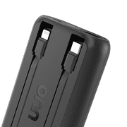 Onn 10,000 mAh Portable Powerbank with Built-in USB-C And Lighting Cables, Fast Charge, LED Readout, MFI Certified, Black