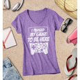 thumbnail image 3 of S4E Women's I Paused My Game to Be Here Slim Fit V-Neck T-Shirt X-Large Heather Purple, 3 of 4