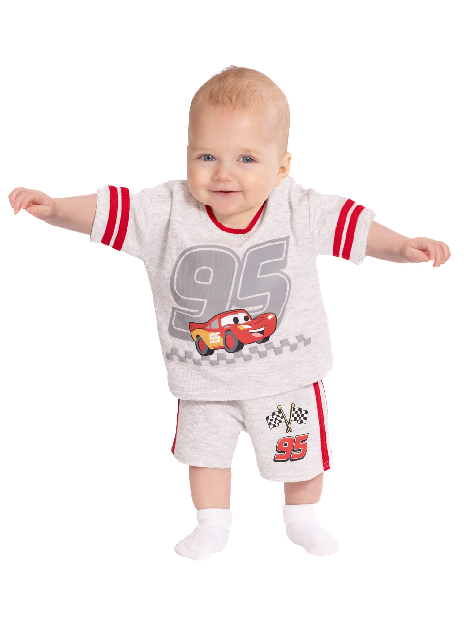 Pixar Cars Baby Boys Athletic Graphic T-Shirt and Shorts Set, 2-Piece, Sizes 0/3M-24M