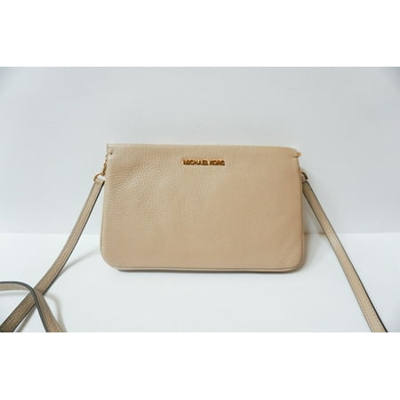 Michael Kors Jet Set Travel LG Triple Gusset Pebbled Leather Crossbody Bag