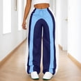 thumbnail image 2 of RUTAYY Women's Pants Casual Color Block Elastic Waistband Comfortable Loose Fit with Drawstring Daily Wear Vacation Playful Trousers, 2 of 6