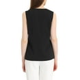 thumbnail image 3 of INSPIRE CHIC Women's Office Work V Neck Sleeveless Chiffon Blouse S Black, 3 of 6