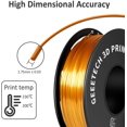 thumbnail image 4 of GEEETECH 3D Printer Silk PLA Filament 1.75mm,Metal-Like Shiny Consumable 1kg (2.2lbs) 1 Spool,Metallic Gold, 4 of 8