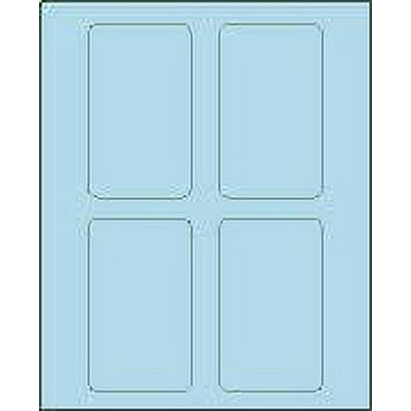 3" x 5" Pastel Blue Labels for Laser / Inkjet Printers, 4 Labels Per Sheet (8.5" X 11") - Pack of 100 Sheets (400 Labels)