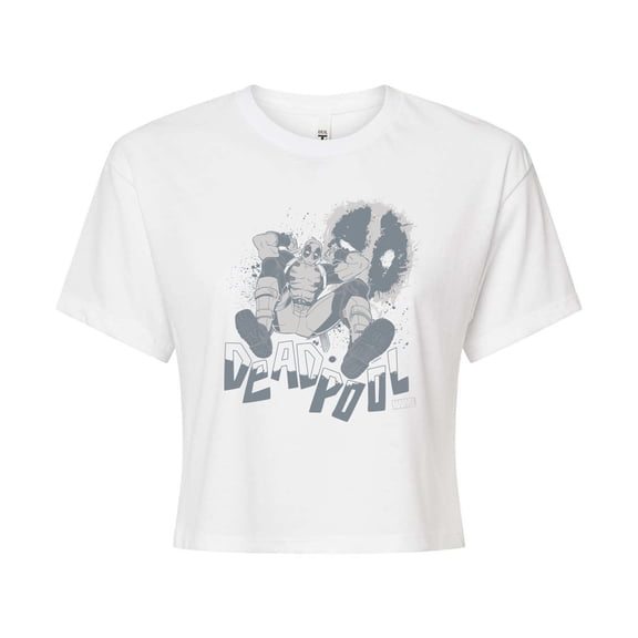 Marvel Deadpool - Monochrome - Juniors Cropped Graphic T-Shirt