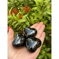 thumbnail image 5 of Black Obsidian Gemstone Hearts, Polished Black Obsidian Puffy Hearts, Black Obsidian Palm Stone, Black Obsidian Heart (5 Hearts）, 5 of 8