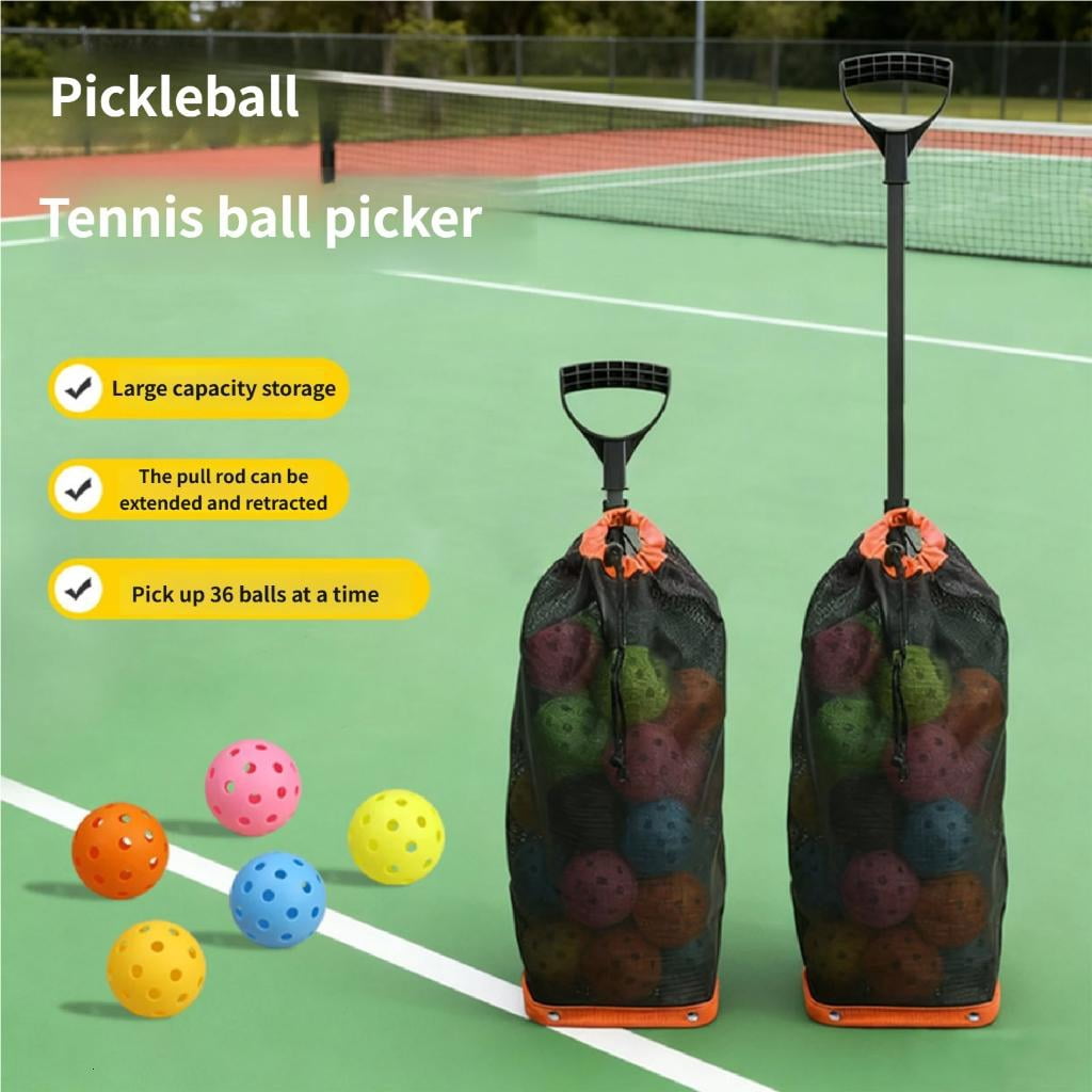 Yihuala Time Saving Ball Collector 50% Faster Pickup Increases Practice Time by 20% for Pickleballs and Tennis Efficiency