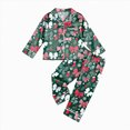 thumbnail image 7 of sdbrld Christmas Silk Pajamas for Kids Girls 2 Piece Cute Graphic Pjs Fall Winter Button Down Long Sleeve Top and Pants Holiday Home Loungewear Sizes 9-10 Years, 7 of 7