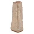 thumbnail image 3 of FSJ Women Fashion Rinestones Mesh Poined Closed Toe Ankle Boots Stiletto High Heel Back Zip Short Booties Sandal Party Dress Shoes Size 8 Champagne, 3 of 5