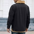 thumbnail image 4 of Homeyce Winter Jackets for Men Long Sleeve Fleece Lined Sherpa Lined Coats Button Down Turn-Down Collar Shirt Jackets with Multi Pockets Winter Casual Thermal Heavyweight Thick Coat Outwear,Black L, 4 of 5