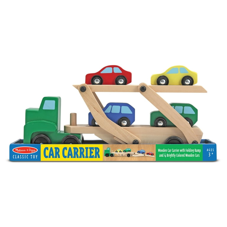 Melissa & Doug Car Carrier Truck and Cars Wooden Toy Set