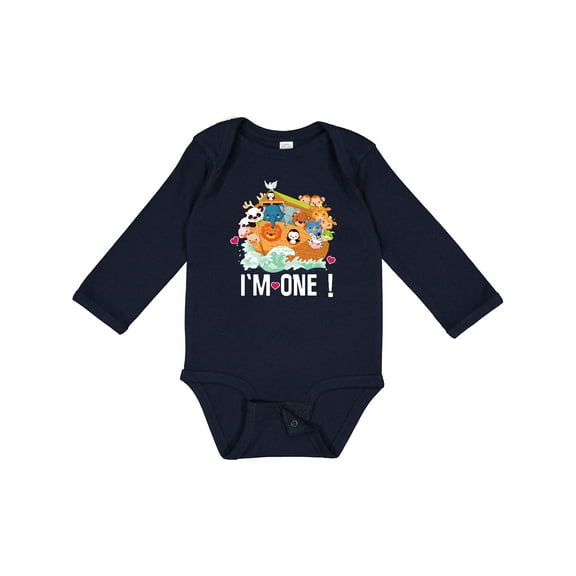 Inktastic 1st Birthday Noah Ark Boys or Girls Long Sleeve Baby Bodysuit