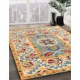 thumbnail image 3 of Ahgly Company Machine Washable Indoor Square Abstract Dark Almond Brown Area Rugs, 5' Square, 3 of 7