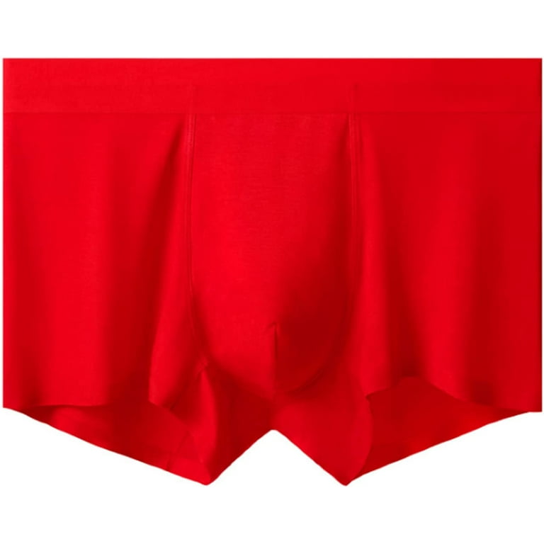 Men's New Year's Red Boxer Briefs Solid Boxer Briefs - Temu