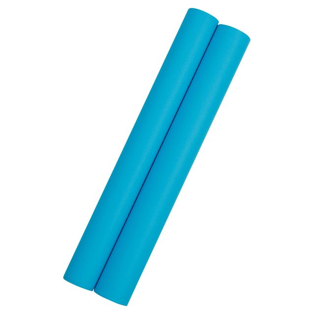 JAM Paper Matte Wrapping Paper, 52.6 Sq ft Total (17 in x 18 Ft Each), Bright Blue/Peacock Blue, 2 Rolls