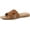 Brown, variant on VENECORE Carla 2 Flat Sandals for Women - Comfortable Summer Slide Sandals, Natural, US 11M