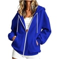 thumbnail image 7 of Enjoytime Womens Zip Up Hoodies Long Sleeve Solid Hooded Jacket Fall Fashion Comfy Casual Sweatshirt with Pockets, 7 of 7