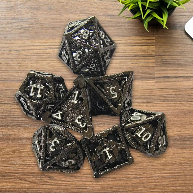 de dados poliédricos huecos de 7 piezas, s , dados de entretenimiento, de dados, de dados D&D para MTG, RPG, s negro yotijar Dados DND