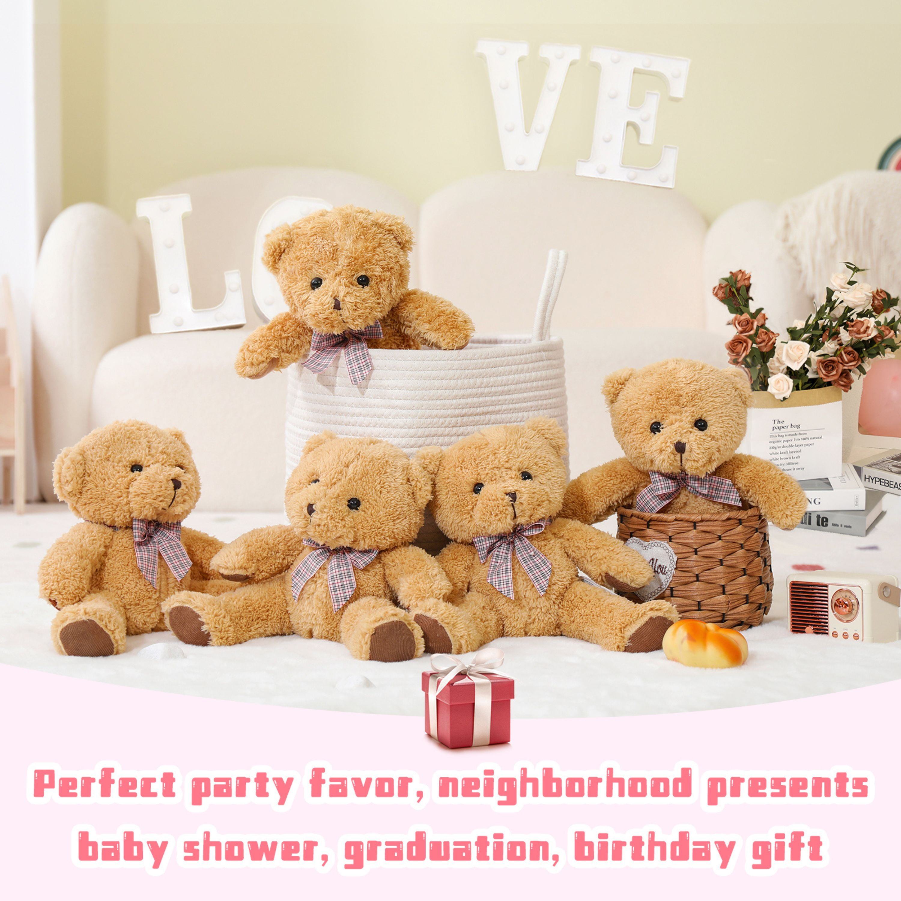 MaoGoLan 5 Pack Teddy Bears 12.5" Bulk Stuffed Animal Bear Plush Toy