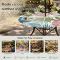 thumbnail image 6 of Round Outdoor Tablecloth with Umbrella Hole and Zipper, Turquoise Green Palm Leaves Tablecloth with Elastic Waterproof, Tropical Botanical Summer Patio Table Covers for 31" - 35" Picnic Pool Tables, 6 of 9