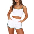 thumbnail image 2 of Conjunto De Pantalones Cortos De Yoga Mujeres Crop Tops + Shorts Casual Chaleco Tops + Shorts Ropa deportiva Trajes (Blanco L) Cgtredaw Para estrenar, 2 of 6