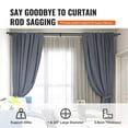 thumbnail image 3 of 1 Inch Double Curtain Rods 36 To 72 Inches(3-6ft), Drapery Rods For Windows 24 To 68 Inches, Telescoping Dual Curtain Rod With Round Finials, Black, 3 of 10