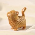 thumbnail image 5 of Tiny Cute Wooden Cat,Cute Animal Figurine Cat Ornament,Handmade Wood Carved Cat Sculpture Statue,Miniature Cat Figurine Crafts, 5 of 12