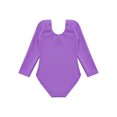 thumbnail image 4 of TSSOE Kids Ballet Dance Leotard Fleece Lined Bodysuit Girls Gymnastics Unitard Undergarment Warm Up Purple 120, 4 of 7