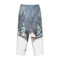 thumbnail image 5 of Haiem Watercolor Winter Landscape For Christmas Women's Pajama Pants Ultra Lightweight Pjs Bottoms Sleepwear Bottom Pants With Pocket Drawstring-Small, 5 of 9
