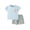 Light Blue, variant on Baby Boy Outfits Kids Flower Letter Print Round Neck Short Sleeve and Shorts Set Boys' Clothing Sets Light Blue 5-6 Years