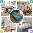 thumbnail image 5 of Teal Gold Marble Wave Dot Pattern Rectangle Tablecloth 60"x102",Waterproof Polyester Rectangle Table Cloth, Wipeable Spillproof Polyester Tablecloth for Dining, Camping, Indoor and Outdoor, 5 of 6