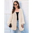 thumbnail image 5 of Women'S V-Neck Open Front Chunky Cardigan Lantern Long Sleeve Oversized Knit Outwear with Pocket  One Size, 5 of 8