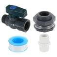 thumbnail image 1 of Uxcell 1 Set Rain Barrel Faucet Kit, 1" GHT Plastic Rain Barrel Spigot, Grey, 1 of 5