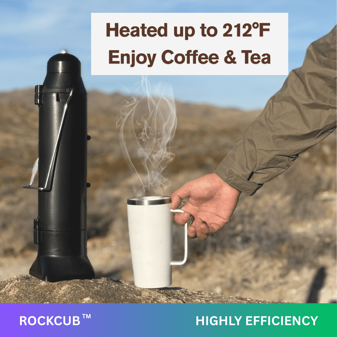 Rockcub Solar Kettle – Portable Solar Water Heater for Outdoor Camping, Hiking, Emergency Boiling, Survival Gear, Eco-Friendly Solar Powered Thermos Bottle -33.8 Fl Oz. Capacity