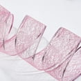 thumbnail image 6 of 10 Yards 2.5" Glitter Mesh Wired Ribbon Pink Sparkling Metallic Mesh Ribbon Sequins Wired Edge Tulle Roll Spool Net, 6 of 7