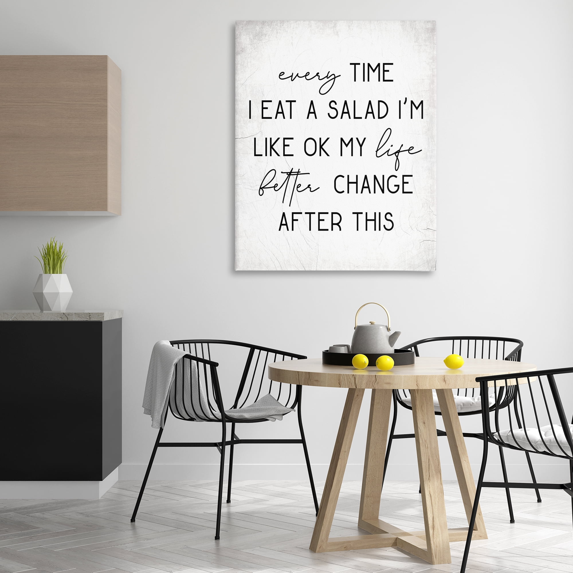 Stupell Industries Every Time I Eat Salad Food & Beverage Painting Gallery Wrapped Canvas Art Print Wall Art, 36 x 48