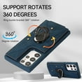 thumbnail image 3 of Dteck for Samsung Galaxy S20 Ultra Wallet Case, Shockproof Heavy Duty Flip PU Leather Ring Kickstand Card Holder Anti-Scratch Soft Protective Cover, blue, 3 of 5