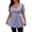 Purple, variant on Daznico Women's Square Neck Short Sleeve Peplum Top with Crisscross Front Casual Blouse,L