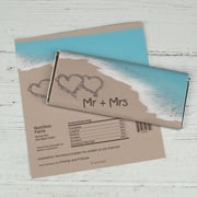 25ct Beach Wedding Favors for Guests Wrappers for Hershey's Candy Bars (25 Count) Bridal Shower Favors for Guests Candy Bar Wrappers Mr. & Mrs.
