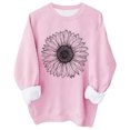 thumbnail image 2 of ICHUANYI Liquidación Mujer Moda Cuello Redondo Manga Larga Camiseta Impresión Suelta Sudadera Blusa Tops ICHUANYI WER2023082201248, 2 of 3