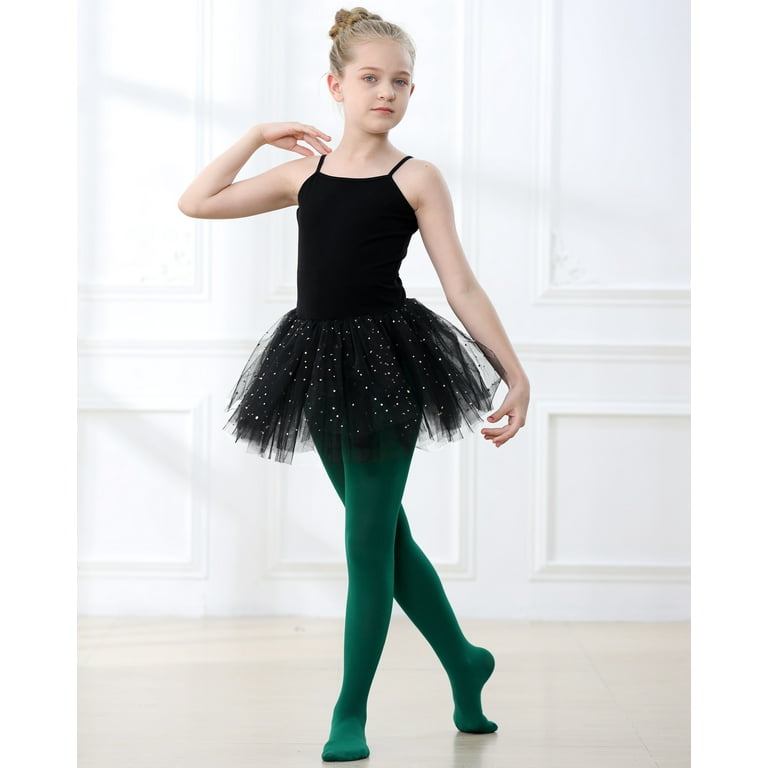 Stelle Little Girls Footed Dance Tights Students School Footed Tights,Ultra  Soft Toddler Stretch Ballet Tights Girls Leggings Uniform Tights Christmas  Halloween Costume Elf Leggings,Green 