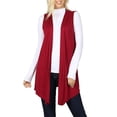thumbnail image 1 of Womens Lightweight Sleeveless Open Draped Cardigan, 1 of 3