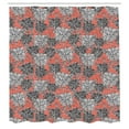 thumbnail image 3 of Ambesonne Floral Shower Curtain, Vintage Monochrome Flowers, 69"Wx70"L, Coral White and Charcoal Grey, 3 of 5