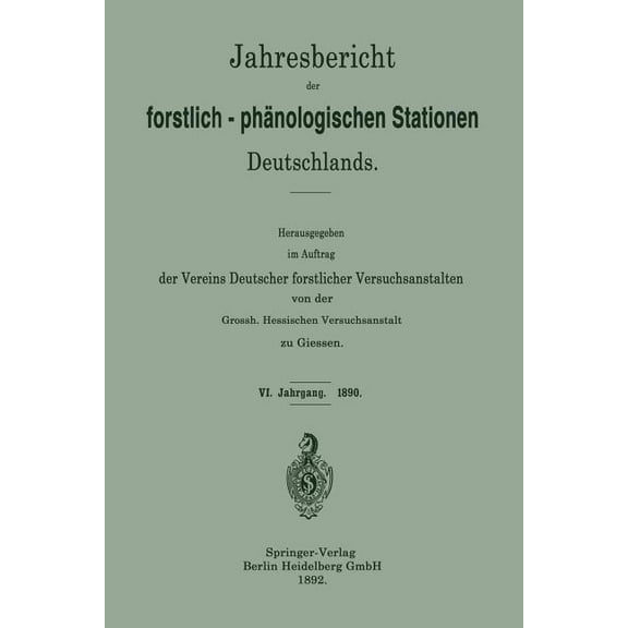 Jahresbericht Der Forstlich-Phänologischen Stationen Deutschlands, (Paperback)