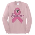thumbnail image 2 of Wild Bobby Pink I'm A Breast Cancer Survivor Breast Cancer Awareness Men Long Sleeve Shirt, Light Pink, Large, 2 of 6