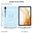 thumbnail image 7 of Case for Samsung Galaxy Tab S10 FE/ S9 FE 10.9 inch/S9 11 inch with Butterfly Stand, Shockproof Protective Tablet Cover with Pencil Holder Shoulder Strap for Kids Girls, Blue, 7 of 7