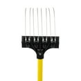 thumbnail image 4 of THE GROUNDSKEEPER II Mini Rake 18-inch Lightweight Fiberglass Handle, 6-inch Head, Durable Steel Tines for Gardening, De-thatching or Professional Landscaping, 4 of 6
