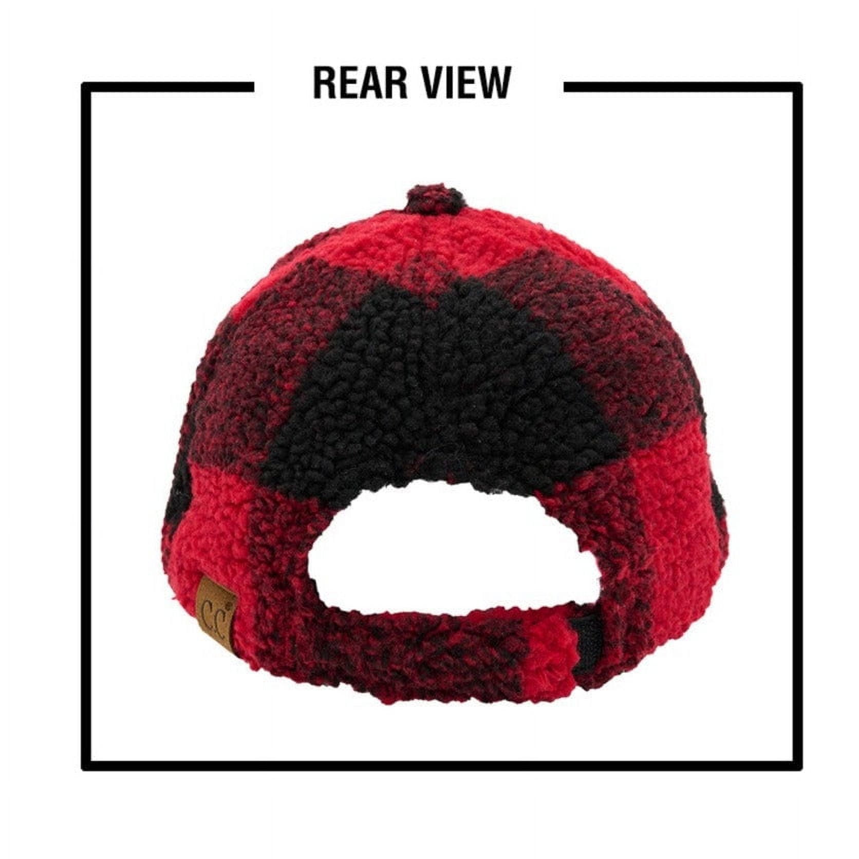 CC Everyday Unisex Light Plain Blank Baseball Sun Visor Solid Cap Dad Hat (Buffalo Plaid Sherpa Red/Black)