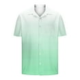 thumbnail image 4 of IYTR Mens Button Up Shirt Summer Vacation Shirts Gradient Short Sleeve Hawaiian Shirt Casual Beach Blouse (Mint Green,XXXL), 4 of 6